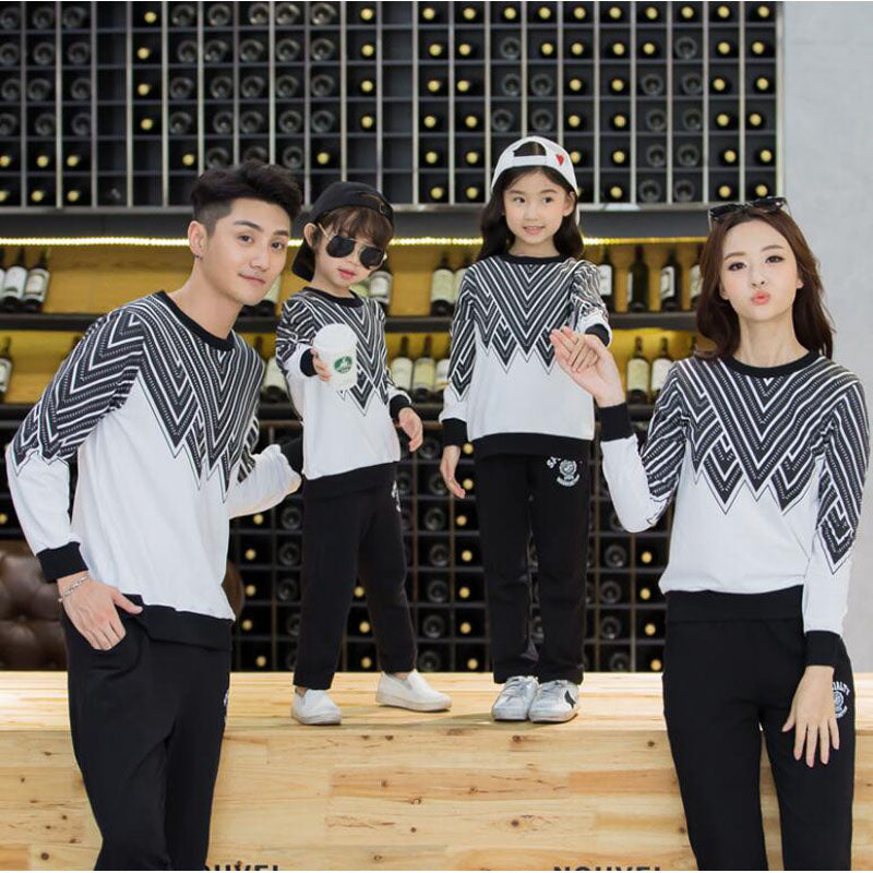 Geometric Striped Matching Outfits