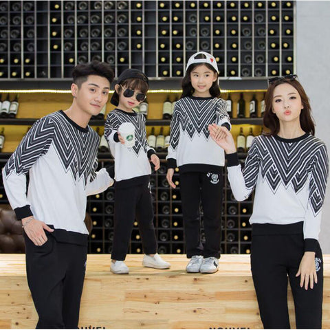 Geometric Striped Matching Outfits