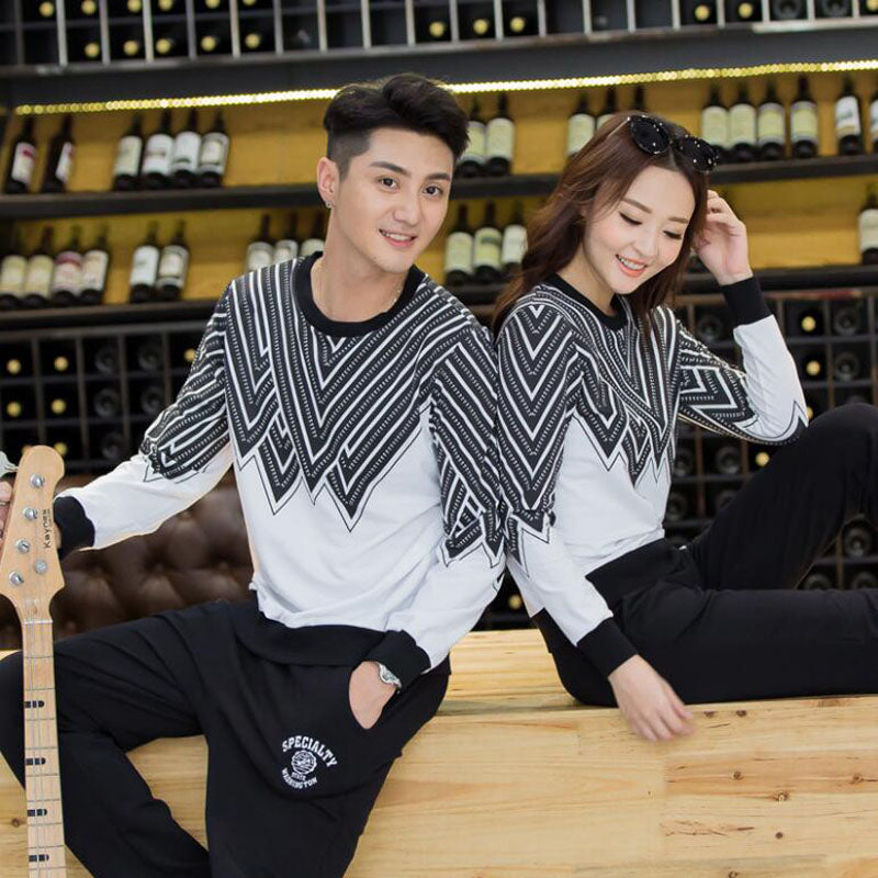 Geometric Striped Matching Outfits