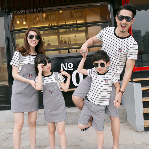 Pleasant Striped Matching Outfits