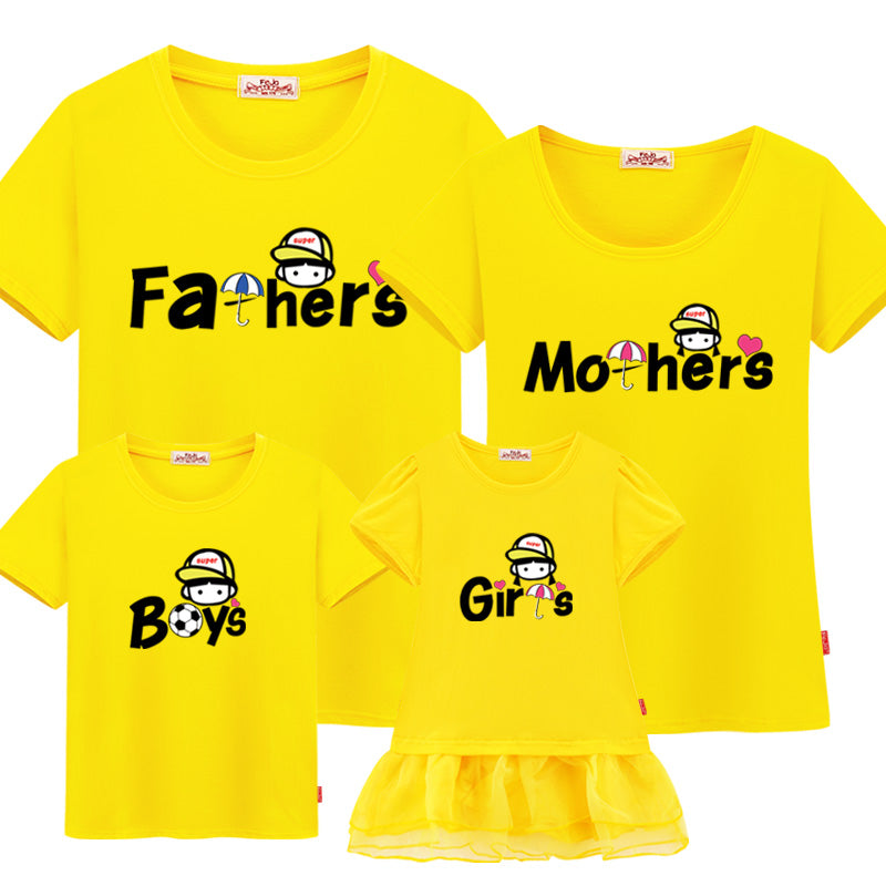 Leisure Cotton Matching T-shirts