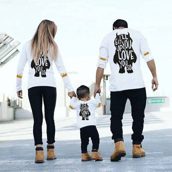 Fashion Cartoon Matching Long Sleeve Shirt